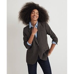 Madewell The Larsen Blazer Plaid Grammar Micro Check Size Large Classic Preppy